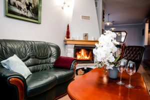 Gemütliches Wohnzimmer mit Kamin
